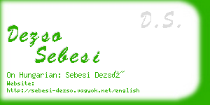 dezso sebesi business card